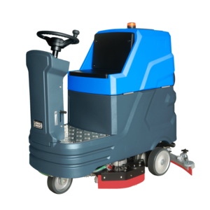 X80 Electric Ride-On Floor Scrubber Machine Mini Industrial Washer with Double Brushes and PLC Motor Core Components