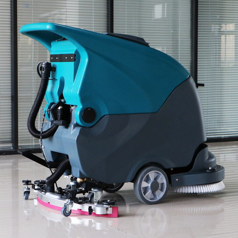 EU Certified Ride-on Double Brushes Industrial Washer Rug Scrubber Hand Push Floor Scrubber Drier Electric Fuel Core Motor