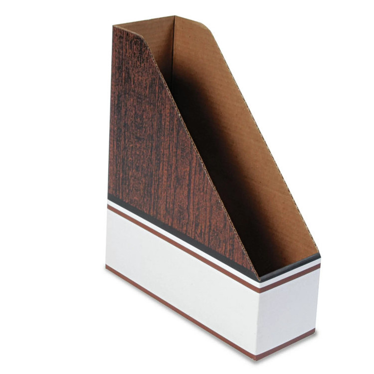 Wholesale Kraft Paper Material Corrugated Cardboard banker box Magazine holder File holder