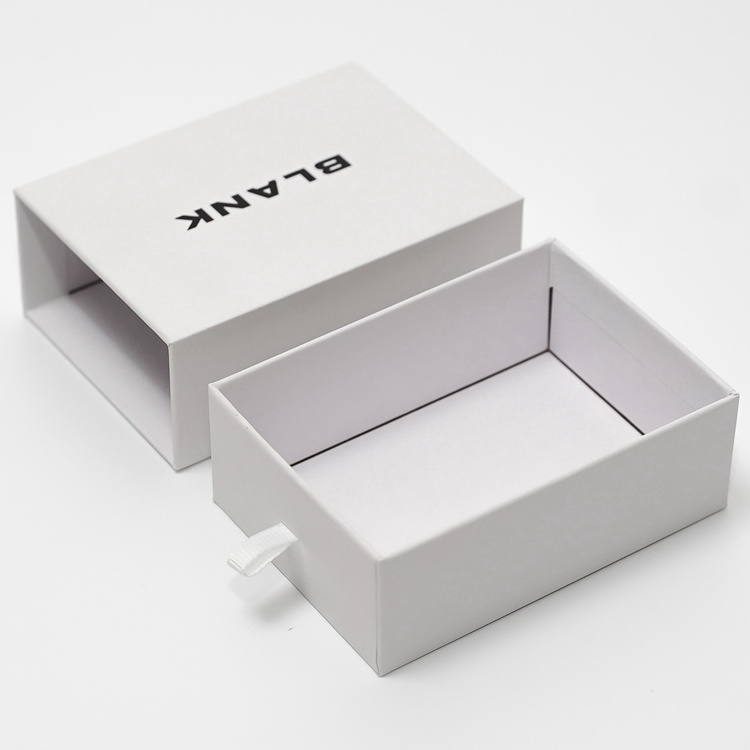 luxury branded ribbon pull tab box customized slide out open sleeve box packaging jewelry drawer sliding gift box