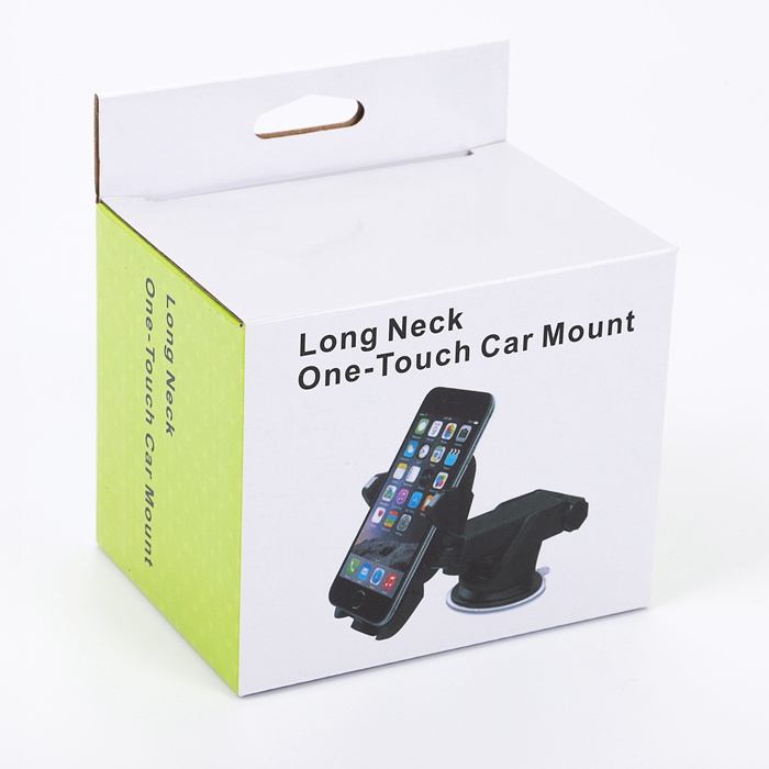 Die Cut Paper Shipping Box Small Corrugated Long Neck One-Touch Car Mount Hanging Retail Packaging with custom logo printing