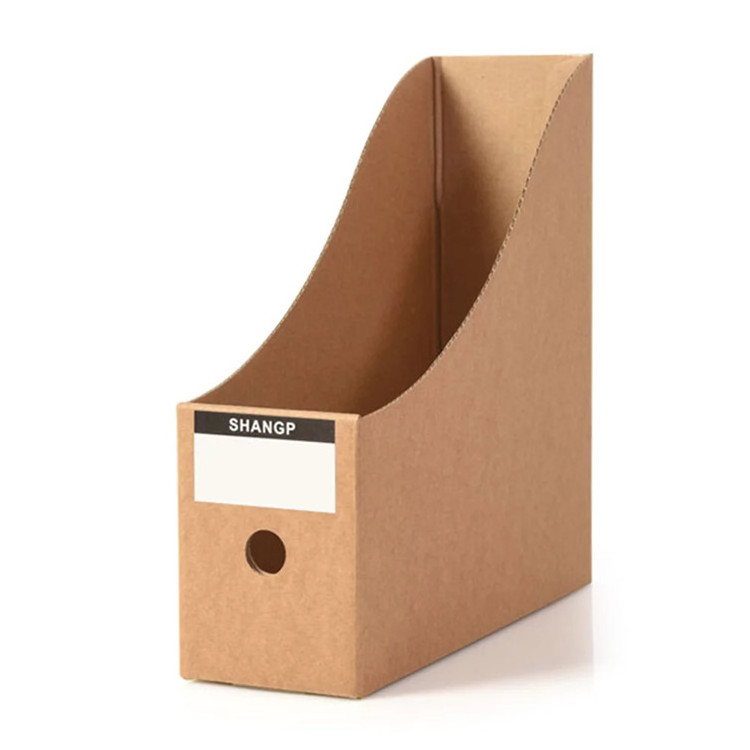 Wholesale Kraft Paper Material Corrugated Cardboard banker box Magazine holder File holder