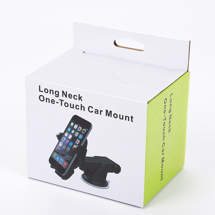 Die Cut Paper Shipping Box Small Corrugated Long Neck One-Touch Car Mount Hanging Retail Packaging with custom logo printing