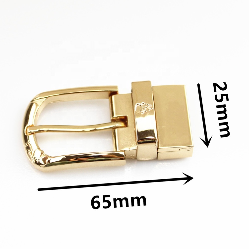 wholesale 25mm gold reversible belt buckle for ladies