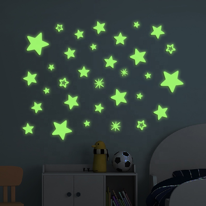 stars removable bedroom living room kids children home decoration waterproof wall decal die cut glow stickers