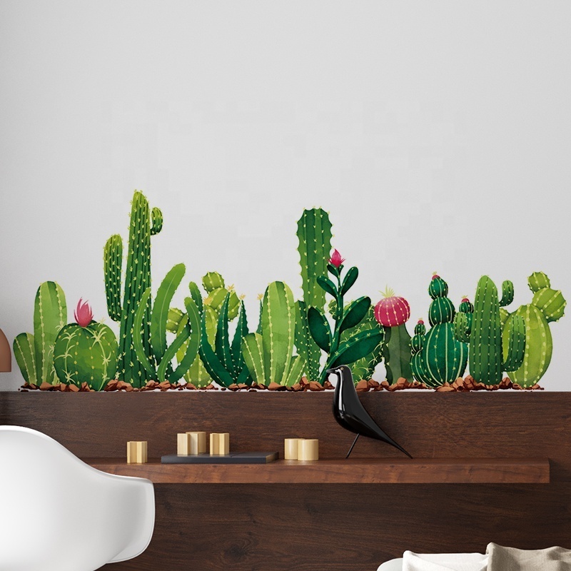 Cactus Plants Designs PVC Wall Sticker Nature Wallpaper Home Vinyl Decal High Quality Jungle wall sticker