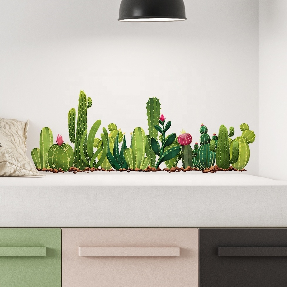 Cactus Plants Designs PVC Wall Sticker Nature Wallpaper Home Vinyl Decal High Quality Jungle wall sticker