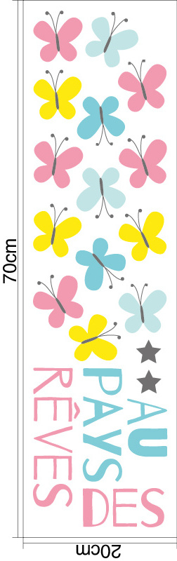 Factory High Quality Kids Stickers Removable Creative Vinyl Wall Decals Butterfly Wall Stickers For Room Decoration