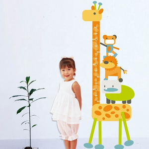 Pvc Kids Cartoon Giraffe Shape Kid Height Measurement Baby Growth Chart Wall Sticker Home Decoration UV Printing CMYK 4 Color