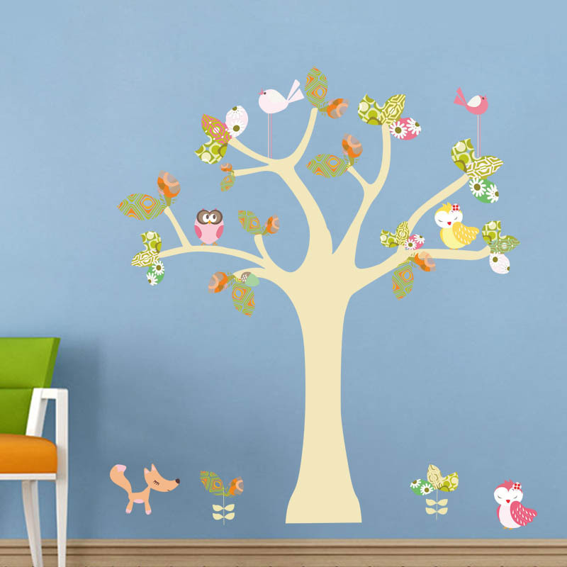 Cartoon Diy Decal Waterproof Decor Vinyl tree self-adhesive sticker Home Decoration Wall Decal Kids Sticker pvc wall stickers