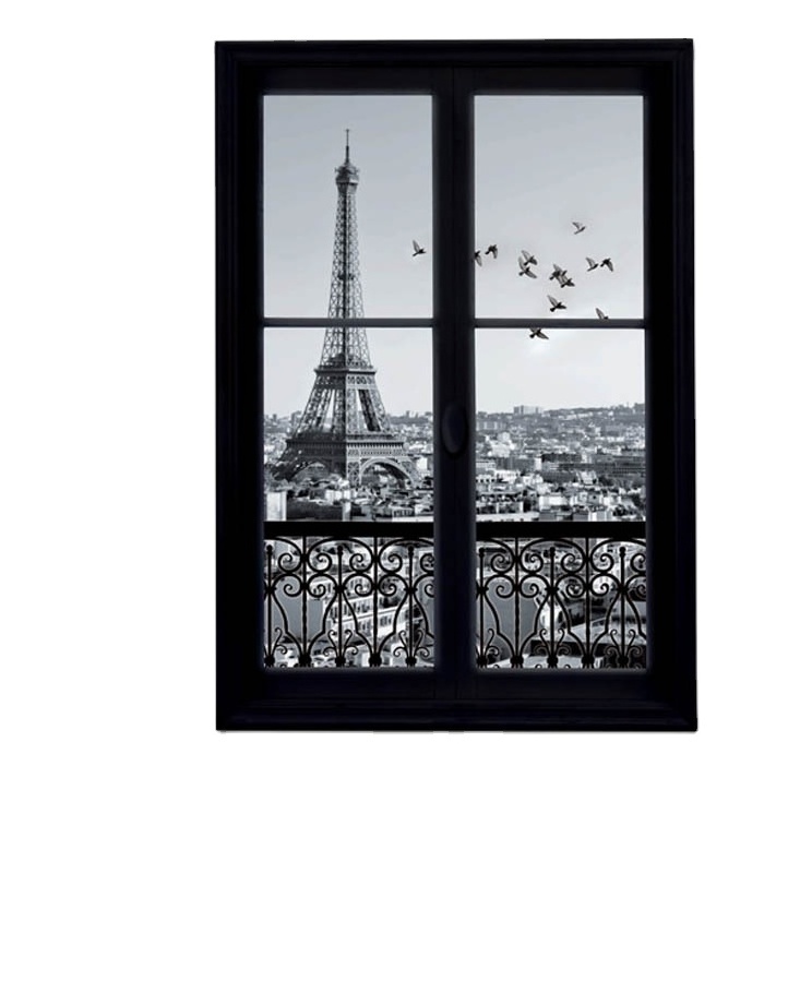 Eiffel Tower 3d  wall stickers bathroom sliding door  kitchen for home decal 3d pvc wall sticker