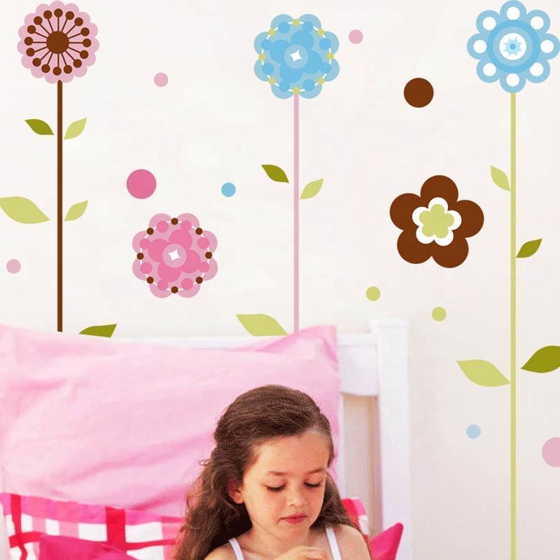 Cheap Price Custom  Peel and Stick Removable DIY Flower Wall Stickers of Wall Art for Kids Living Room Bedroom Decor