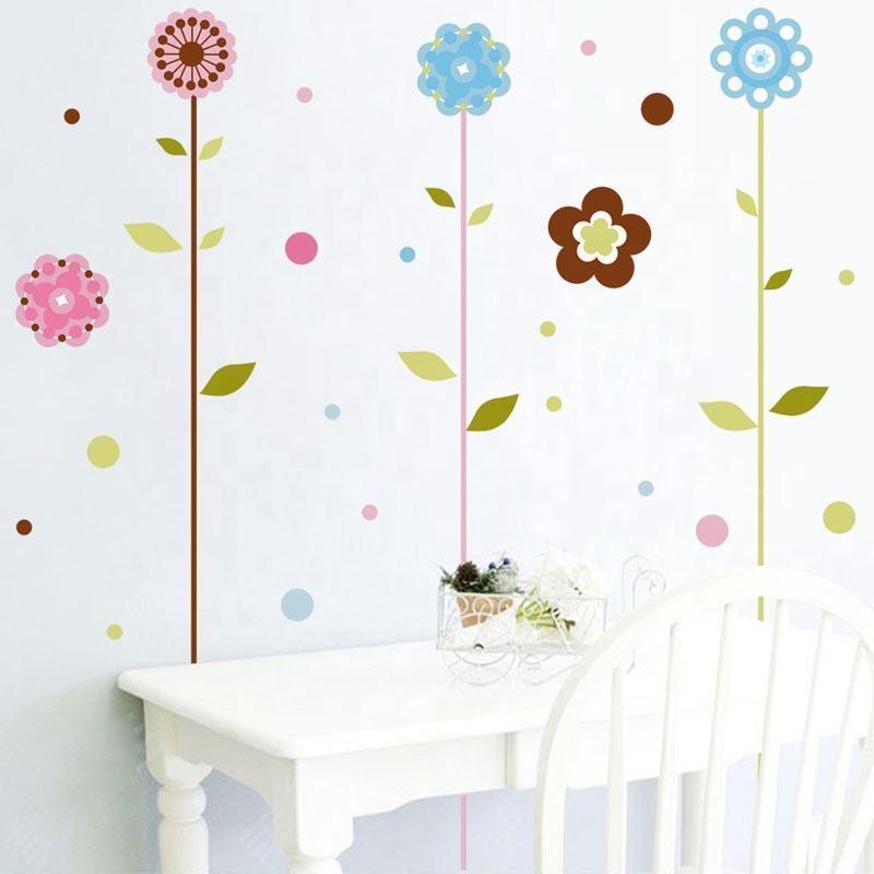 Cheap Price Custom  Peel and Stick Removable DIY Flower Wall Stickers of Wall Art for Kids Living Room Bedroom Decor