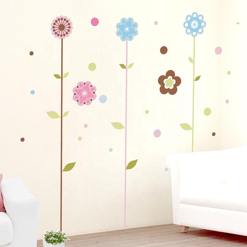 Cheap Price Custom  Peel and Stick Removable DIY Flower Wall Stickers of Wall Art for Kids Living Room Bedroom Decor