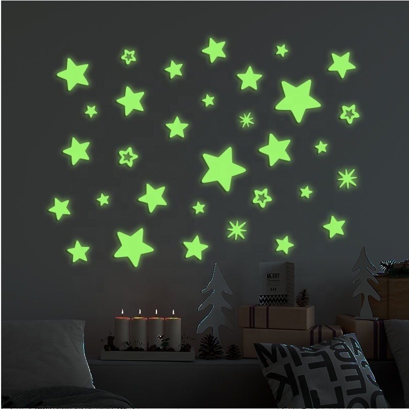 stars removable bedroom living room kids children home decoration waterproof wall decal die cut glow stickers