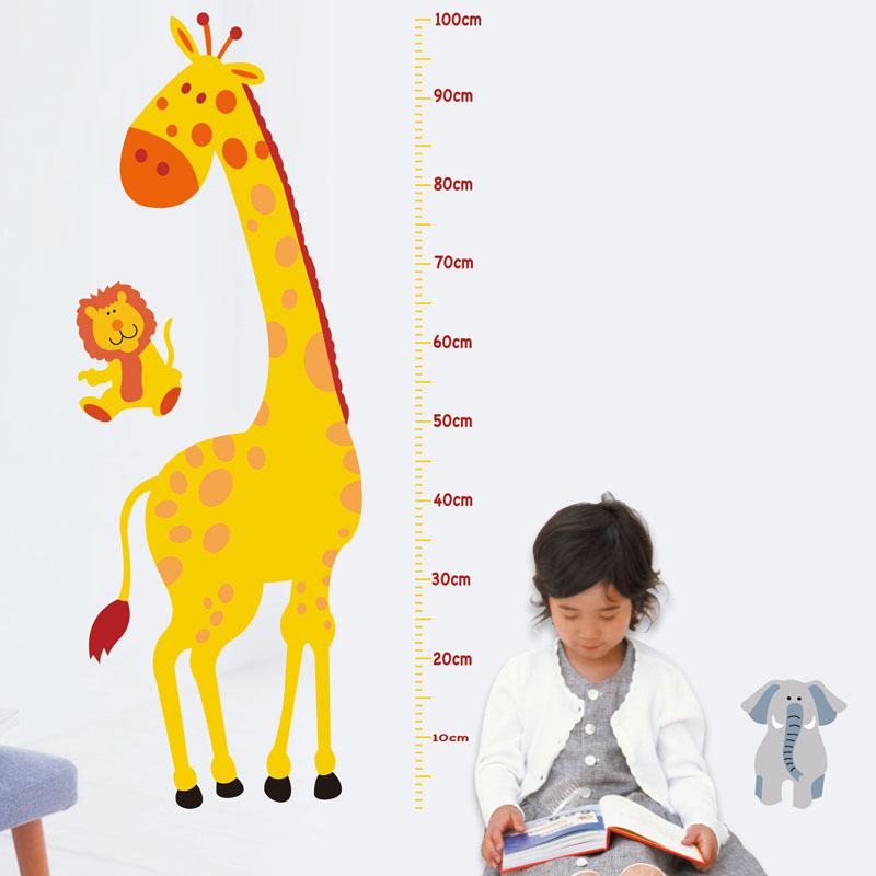 Cute giraffe Height Measure Ruler Wall Stickers Height Chart for Kids Room Bedroom Growth Chart Decoration Wall Decal