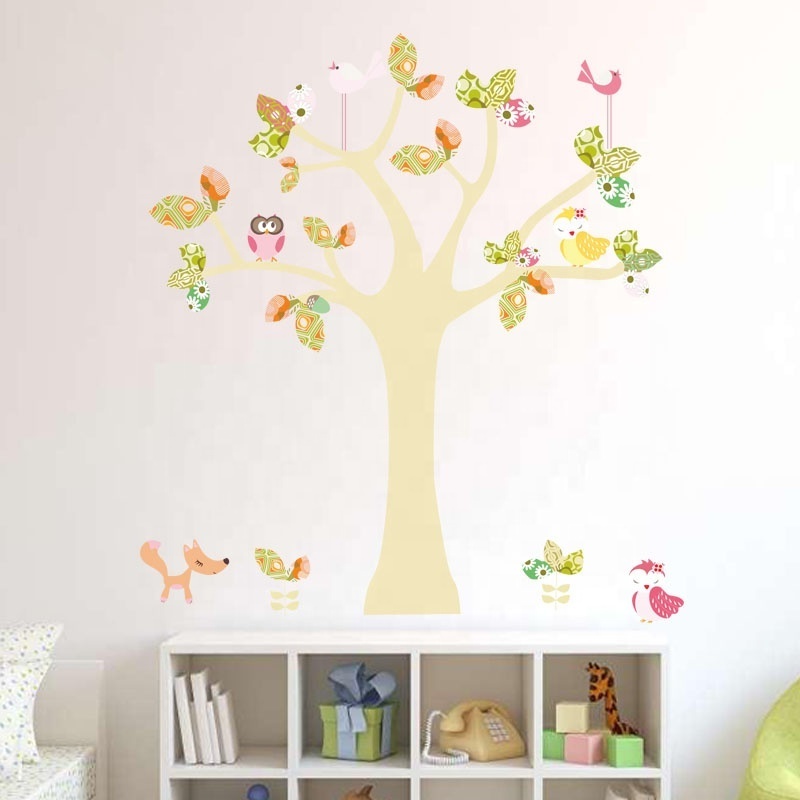 Cartoon Diy Decal Waterproof Decor Vinyl tree self-adhesive sticker Home Decoration Wall Decal Kids Sticker pvc wall stickers