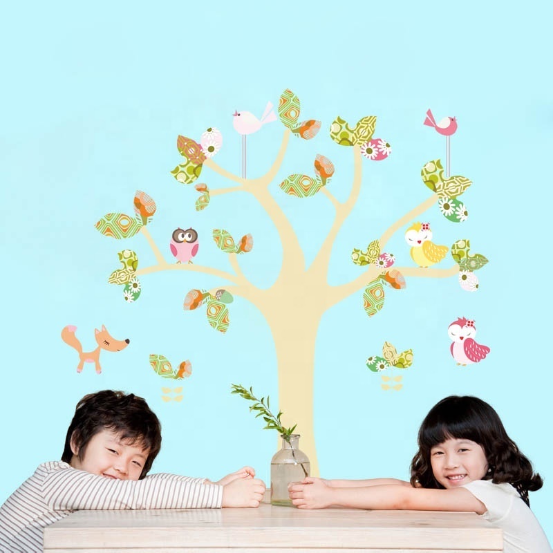 Cartoon Diy Decal Waterproof Decor Vinyl tree self-adhesive sticker Home Decoration Wall Decal Kids Sticker pvc wall stickers