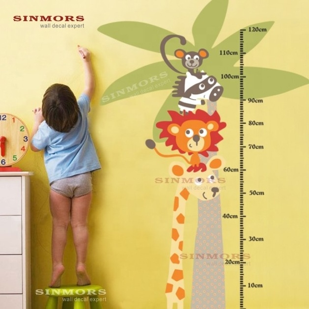 oversized Cartoon height ruler wall stickers Animal tree for kids room bedroom nursery home decorative cartoon wall decals