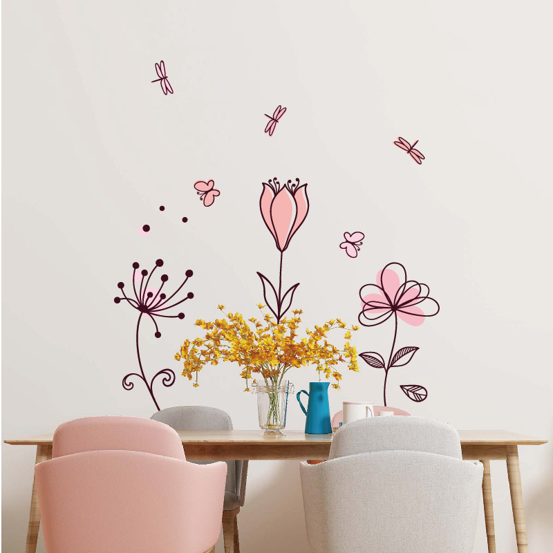 Flowers and plants high quality 3D Wall Stickers home decor creative wall decals for bedroom wall stickers