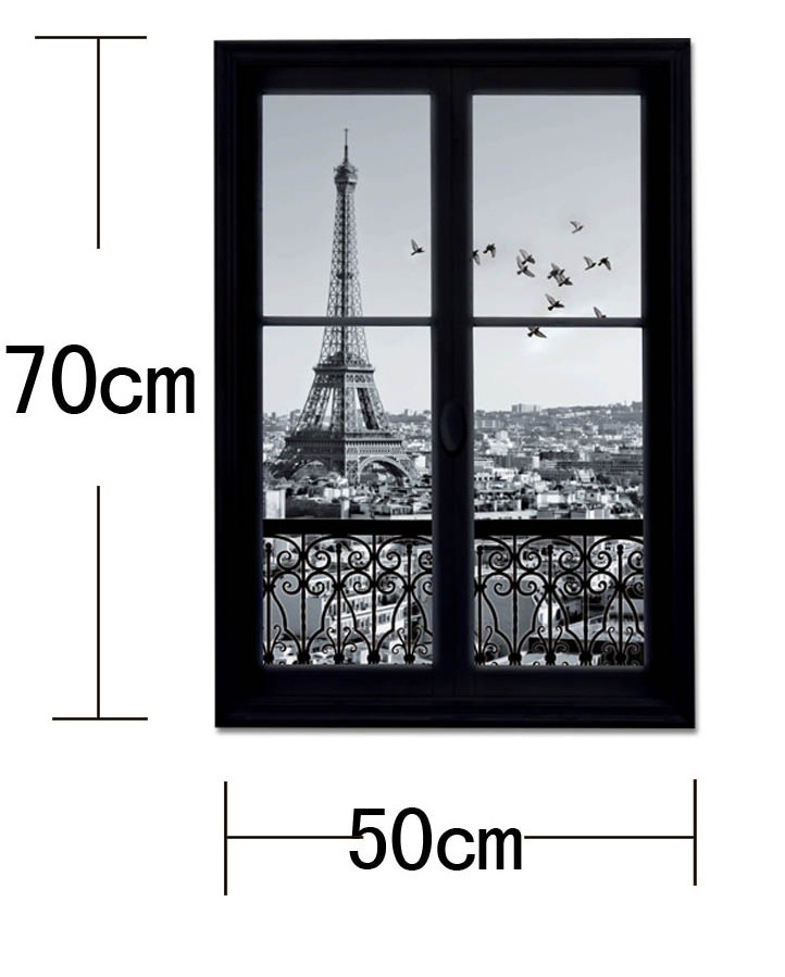 Factory Wholesale Custom sticker journal Eiffel Tower Removable PVC wall stickers 3d home decoration