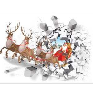 Santa Claus Reindeer wall decal Self Adhesive  Christmas 3D Decorative Sticker Custom For Home Decor and promotion gift