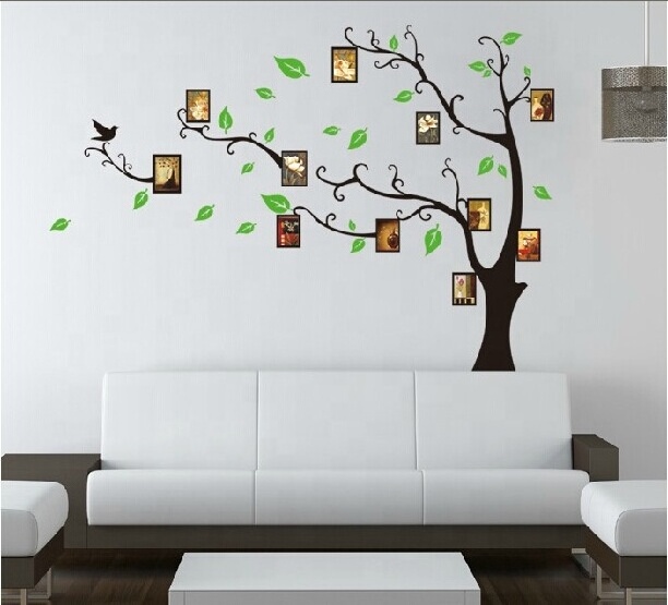 Custom Made Big Size Family Photo Frame Tree Removable Self-adhesive PVC Decorative Wall Sticker