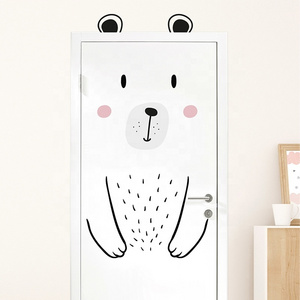 Factory hot selling home decor Cartoon animal Printed Removable 3D Custom Decorative Kids Door Sticker For Home Decal