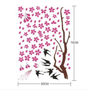 Wholesale cherry blossom swallow designs removable home decorative vinyl sticker