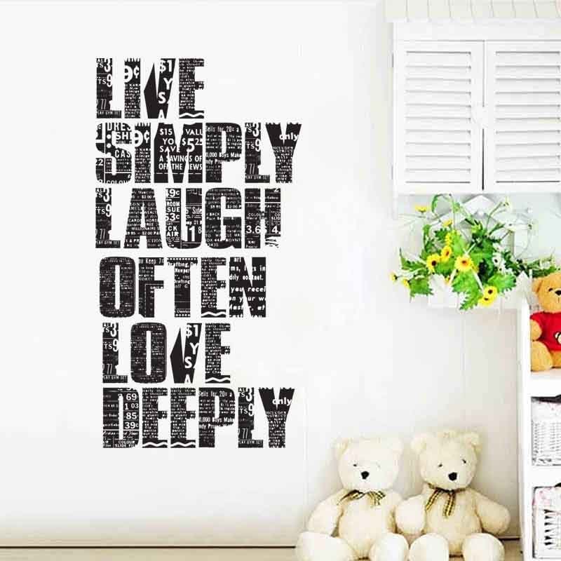 2021 Popular Living room adhesive wall sticker text English quotes decorative  with removable glue decor stickers