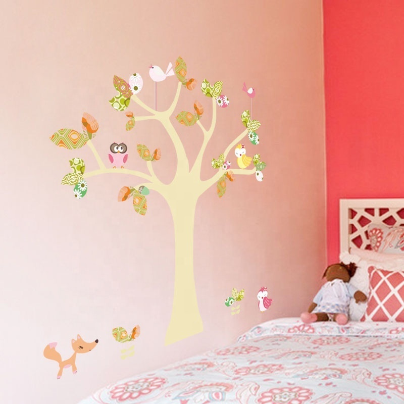 Cartoon Diy Decal Waterproof Decor Vinyl tree self-adhesive sticker Home Decoration Wall Decal Kids Sticker pvc wall stickers