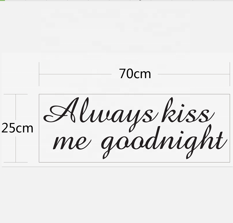 Words Always kiss me goodnight custom wall sticker home decor vinyl self adhesive letter motivational stickers