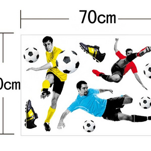 Factory wholesale removable Football sportsman home wall decoration pvc 3d home Wall sticker