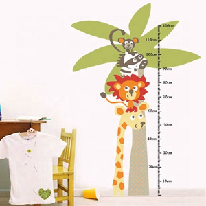 oversized Cartoon height ruler wall stickers Animal tree for kids room bedroom nursery home decorative cartoon wall decals