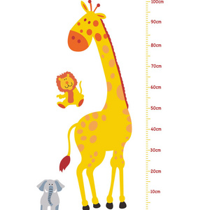 Cute giraffe Height Measure Ruler Wall Stickers Height Chart for Kids Room Bedroom Growth Chart Decoration Wall Decal