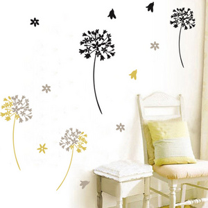 DIY Custom Self-adhesive Modern Style Dandelion Stickers PVC Removable Vinyl Wall Decals For Living Room Home Decoration