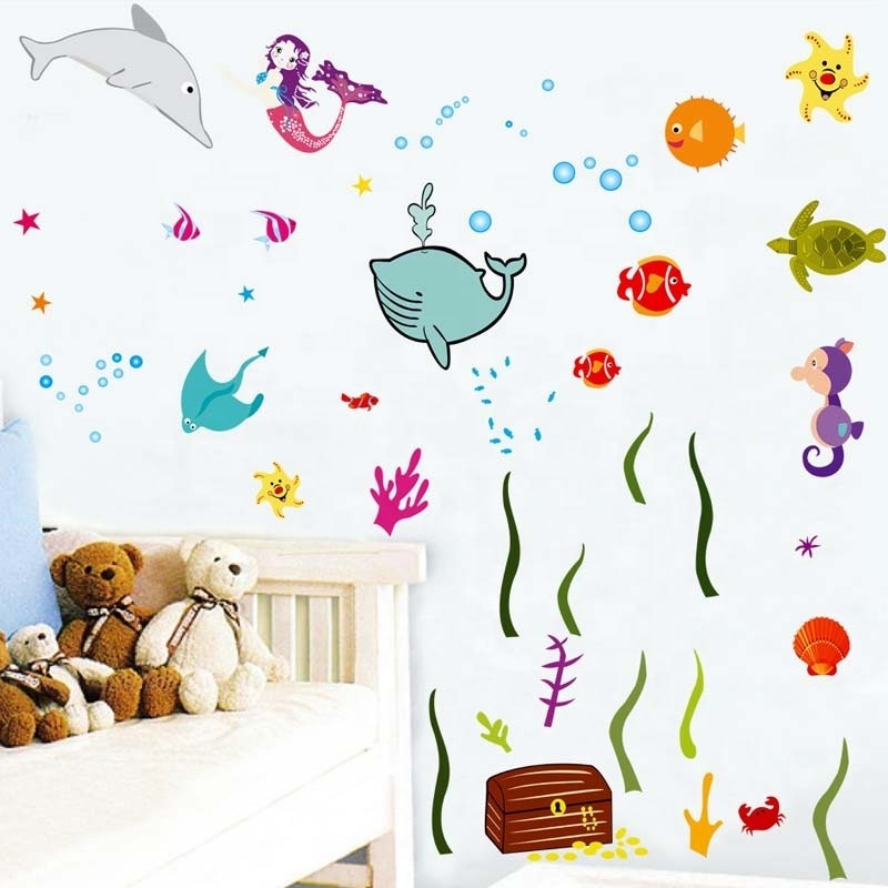 Trade Assurance Sea Animal Home Wall Decorative Removable UV Printing Ocean Star Vinyl sticker Decals