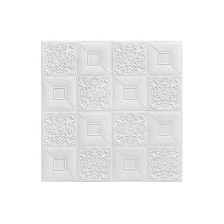 Factory new design white flower model adhesive waterproof interior decor 3d brick foam wallpaper