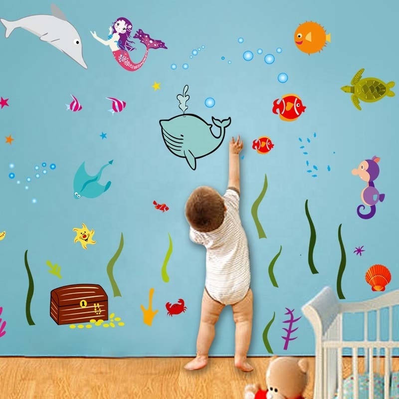 Trade Assurance Sea Animal Home Wall Decorative Removable UV Printing Ocean Star Vinyl sticker Decals