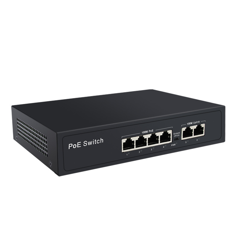 Network Switch 6 Ports Full  PoE Switch For CCTV IP Camera AC Power Supply PoE Switch