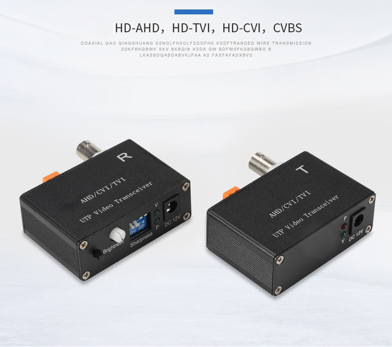 CCTV Active Video Balun Converter 600M Transmission Meters 5Mp Hd Ahd/Tvi/Cvi Cable Video Power Audio Utp Twisted Pair Balun