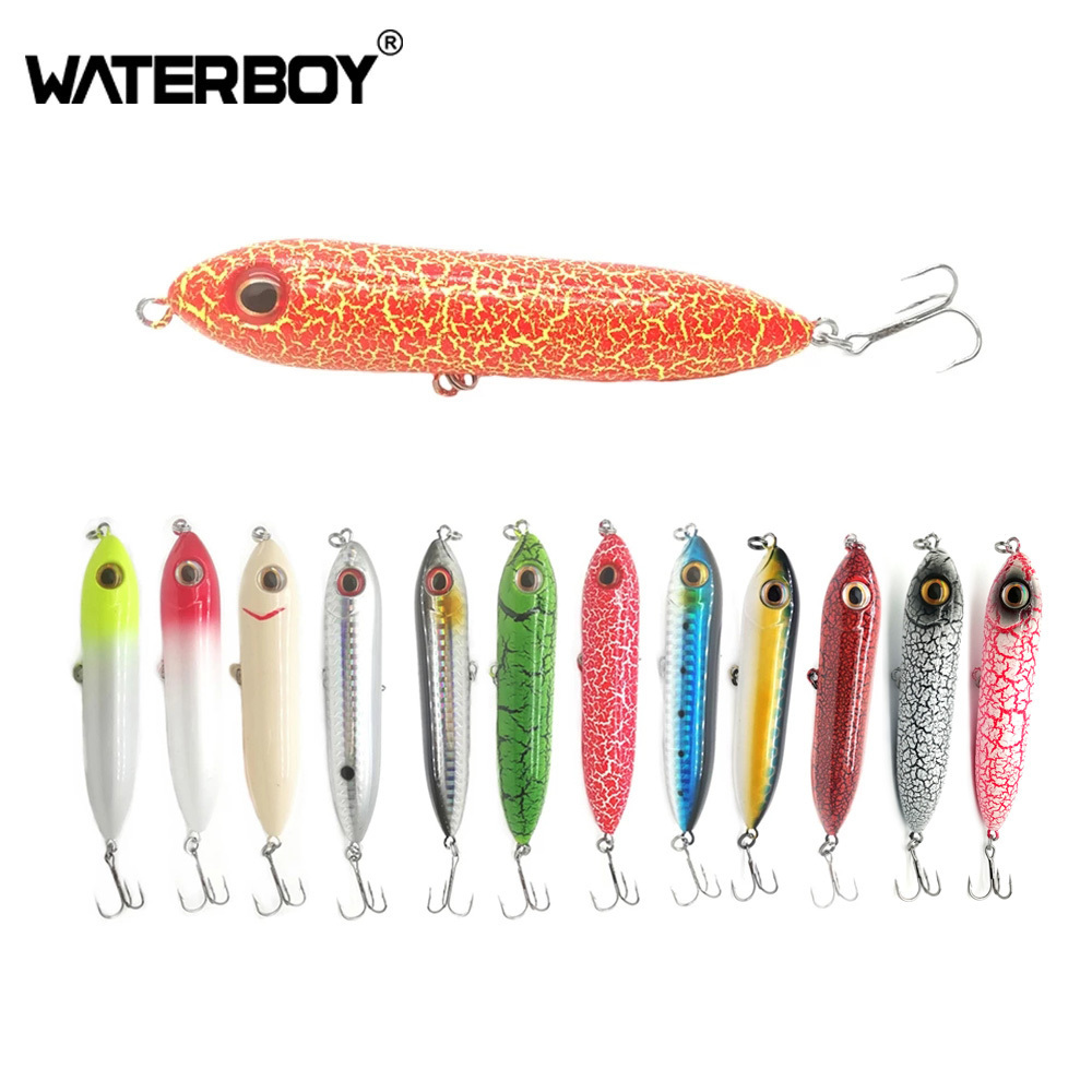 WATERBOY Newest Topwater Lure Pencil 9.6cm 12.2g Whopper Plopper Hard Bait Floating Dog Walking Trout Pencil Fishing Lure