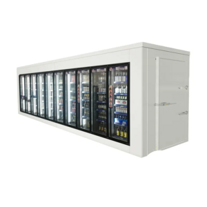 Sandwich Panel Glass Door Walk in Cooler Freezer Display Cold Room For Supermarket