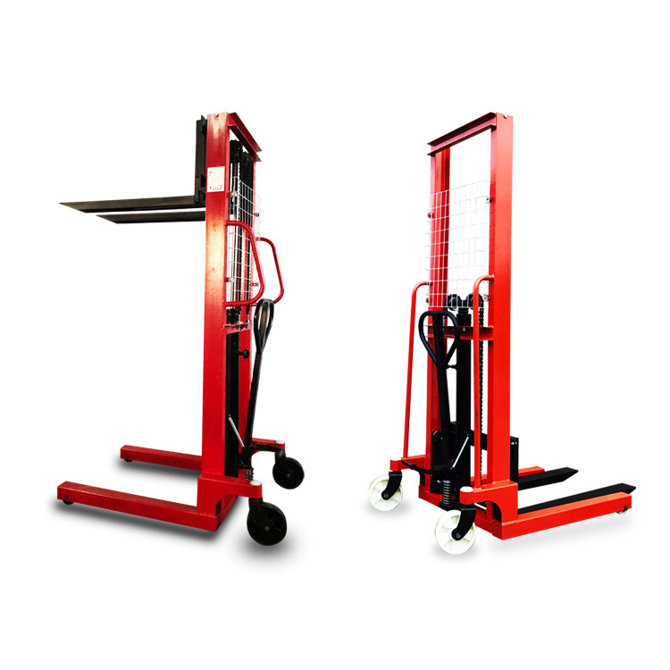 Hot Sale Small Semi Electric Portable Self Loading Pallet Lifter Stacker 1 ton 2 tons manual forklift pallet stacker