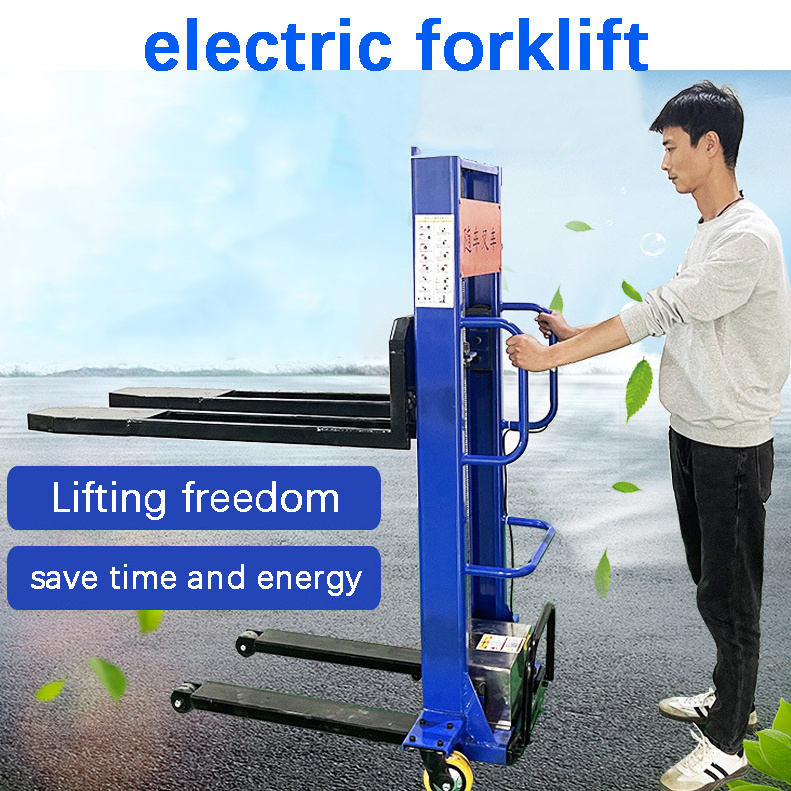 Factory price 300KGS 500KGS 1T Full-electric Portable Self Loading Stacker Electric Forklift