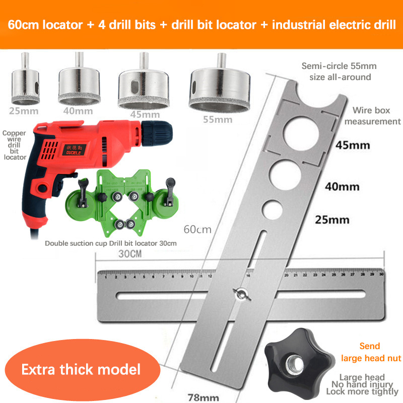 Wholesale Ceramic Tile Hole Locator Portable Double Side Polish Stainless Steel Universal Marble Punching Tool