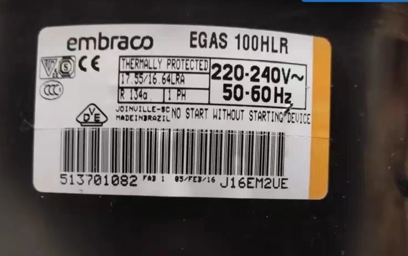 Embraco Compressor EGAS 100HLR EGX 90CLC EGU130HLR   EGSY 90HLP 1/3HP R134A 220 240V 50 60HZ