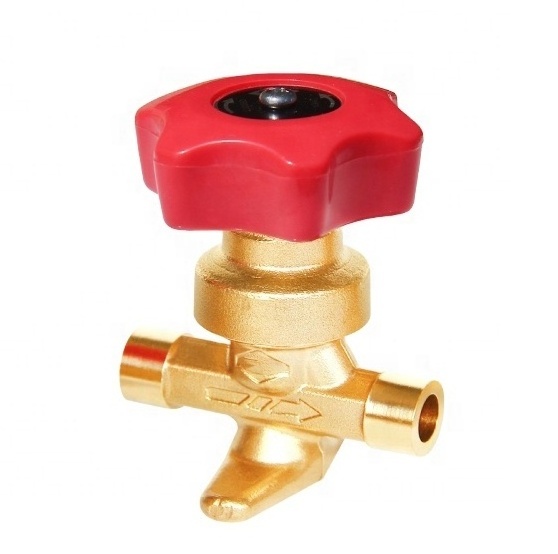 Forged Brass joining Flareing Handle refrigeration HVAC Air conditioner Shut-Off Hand Valve Shut Off valve