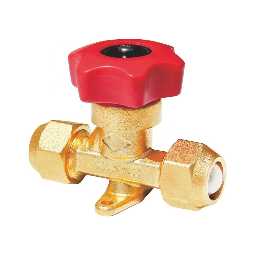 Forged Brass joining Flareing Handle refrigeration HVAC Air conditioner Shut-Off Hand Valve Shut Off valve