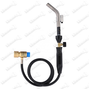 Gas Self-ignition Torch With valve and 1.5M hose used for HVAC  LPG, MPS, MAPP, Propane, Propylene gases